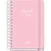 Dohe Serenity Agenda Escolar 25/26 Espiral Wire?o A5 - Semana Vista - Papel 80g/m2 - 4 Hojas de Pegatinas - Cubierta de Carton Plastificado - Cierre con Goma Elastica - Color Rosa