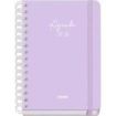 Dohe Serenity Agenda Escolar 25/26 Espiral Wire?o A5 - Semana Vista - Papel 80g/m2 - 4 Hojas de Pegatinas - Cubierta de Carton Plastificado - Cierre con Goma Elastica - Color Morado