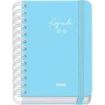 Dohe Serenity Agenda Escolar 25/26 Espiral Wire?o A6 - Dia Pagina - Papel 80g/m2 - 4 Hojas de Pegatinas - Cubierta de Carton Plastificado - Cierre con Goma Elastica - Color Azul