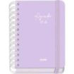 Dohe Serenity Agenda Escolar 25/26 Espiral Wire?o A6 - Dia Pagina - Papel 80g/m2 - 4 Hojas de Pegatinas - Cubierta de Carton Plastificado - Cierre con Goma Elastica - Color Morado