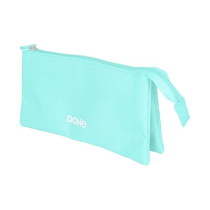 Dohe Serenity Portatodo Triple - Cierre Doble con Cremallera y Tirador de Goma - Color Verde
