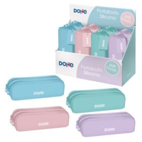 Dohe Serenity Expositor con 8 Portatodos Dobles de Silicona - Cierre con Cremallera y Tirador de Goma - Colores Surtidos
