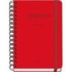 Dohe Colour Vibes Agenda Escolar 25/26 Espiral Wire?o A5 - Semana Vista - Papel 80g/m2 - 4 Hojas de Pegatinas - Cubierta de Carton Plastificado - Cierre con Goma Elastica - Color Rojo