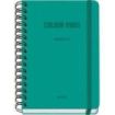 Dohe Colour Vibes Agenda Escolar 25/26 Espiral Wire?o A5 - Semana Vista - Papel 80g/m2 - 4 Hojas de Pegatinas - Cubierta de Carton Plastificado - Cierre con Goma Elastica - Color Verde