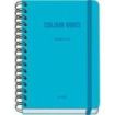 Dohe Colour Vibes Agenda Escolar 25/26 Espiral Wire?o A5 - Semana Vista - Papel 80g/m2 - 4 Hojas de Pegatinas - Cubierta de Carton Plastificado - Cierre con Goma Elastica - Color Azul Cyan
