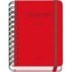 Dohe Colour Vibes Agenda Escolar 25/26 Espiral Wire?o A6 - Dia Pagina - Papel 80g/m2 - 4 Hojas de Pegatinas - Cubierta de Carton Plastificado - Cierre con Goma Elastica - Color Rojo