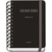 Dohe Colour Vibes Agenda Escolar 25/26 Espiral Wire?o A6 - Dia Pagina - Papel 80g/m2 - 4 Hojas de Pegatinas - Cubierta de Carton Plastificado - Cierre con Goma Elastica - Color Negro
