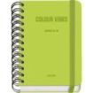 Dohe Colour Vibes Agenda Escolar 25/26 Espiral Wire?o A6 - Dia Pagina - Papel 80g/m2 - 4 Hojas de Pegatinas - Cubierta de Carton Plastificado - Cierre con Goma Elastica - Color Verde Lima