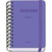 Dohe Colour Vibes Agenda Escolar 25/26 Espiral Wire?o A6 - Dia Pagina - Papel 80g/m2 - 4 Hojas de Pegatinas - Cubierta de Carton Plastificado - Cierre con Goma Elastica - Color Morado