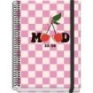 Dohe Cherry Agenda Escolar 25/26 Espiral A5 - Semana Vista - Papel 70g/m2 - 4 Hojas de Pegatinas - Cubierta de Carton Plastificado - Cierre con Goma Elastica