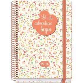 Dohe Bubbles Agenda Escolar 25/26 Espiral A5 - Semana Vista - Papel 70g/m2 - 4 Hojas de Pegatinas - Cubierta de Carton Plastificado - Cierre con Goma Elastica