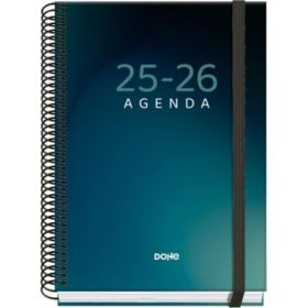 Dohe Boreal Agenda Escolar 25/26 Espiral A5 - Semana Vista - Papel 70g/m2 - 4 Hojas de Pegatinas - Cubierta de Carton Plastificado - Cierre con Goma Elastica