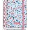 Dohe Blossom Agenda Escolar 25/26 Espiral A6 - Dia Pagina - Papel 70g/m2 - 4 Hojas de Pegatinas - Cubierta de Carton Plastificado - Cierre con Goma Elastica