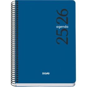Dohe Esencial Agenda Escolar 25/26 Espiral A5 - Semana Vista - Papel 70g/m2 - Cubierta en Polipropileno - Color Azul