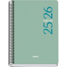 Dohe Esencial Agenda Escolar 25/26 Espiral A5 - Semana Vista - Papel 70g/m2 - Cubierta en Polipropileno - Color Verde