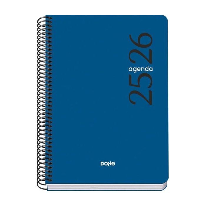 Dohe Esencial Agenda Escolar 25/26 Espiral A5 - Dia Pagina - Papel 70g/m2 - Cubierta en Polipropileno - Color Azul