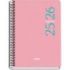 Dohe Esencial Agenda Escolar 25/26 Espiral A5 - Dia Pagina - Papel 70g/m2 - Cubierta en Polipropileno - Color Rosa