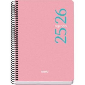Dohe Esencial Agenda Escolar 25/26 Espiral A5 - Dia Pagina - Papel 70g/m2 - Cubierta en Polipropileno - Color Rosa