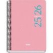 Dohe Esencial Agenda Escolar 25/26 Espiral A5 - Dia Pagina - Papel 70g/m2 - Cubierta en Polipropileno - Color Rosa