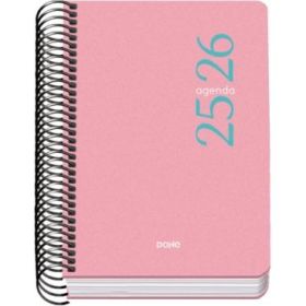 Dohe Esencial Agenda Escolar 25/26 Espiral A6 - Dia Pagina - Papel 70g/m2 - Cubierta en Polipropileno - Color Rosa