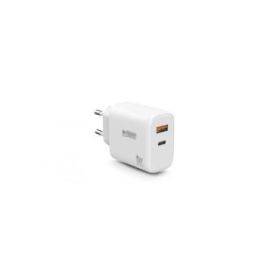 Urban Factory Powee Cargador USB-C GaN de 65W - 1 Puerto USB-C de 45W + 1 Puerto USB-A de 18W - Carga Rapida - Color Blanco