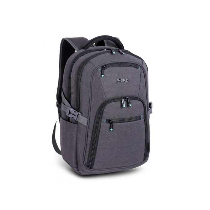 Urban Factory Heavee Green Mochila de Viaje para Portatil hasta 14" - Ecologica - Color Gris