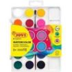 Jovi Pack de 18 Acuarelas en Pastilla 22mm + Pincel - Brillantes - Facilmente Mezclables - Colores Surtidos