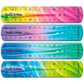 Maped Twist´n Flex Regla de Flexible 15cm - Irrompible - Doble Graduacion - Colores Degradados Aleatorios