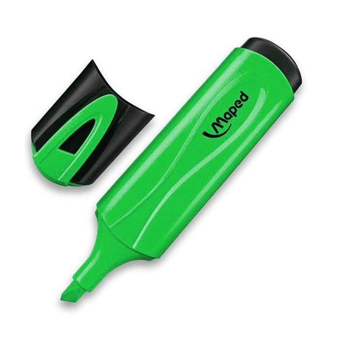 Maped Peps Classic Marcador Fluorescente - Punta Biselada - Trazo de 1 a 5mm - Ideal para Subrayar y Resaltar - Color Verde
