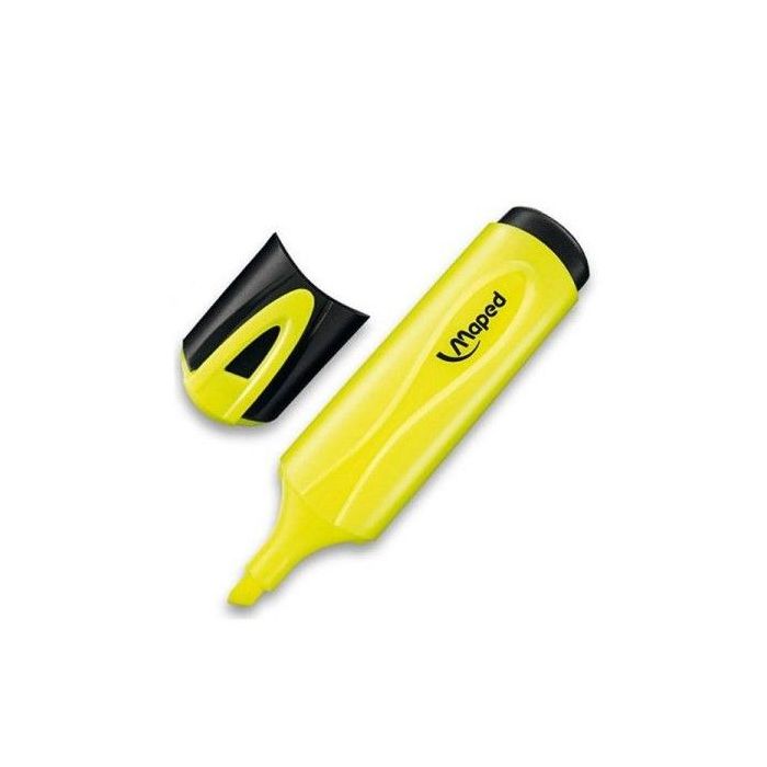 Maped Peps Classic Marcador Fluorescente - Punta Biselada - Trazo de 1 a 5mm - Ideal para Subrayar y Resaltar - Color Amarillo