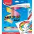 Maped Color´Peps Oops Pack de 24 Lapices de Colores Borrables - Mina 2.9mm - Con Goma de Borrar - Sin Madera - Colores Surtidos