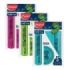 Maped Twist´n Flex Original Pack de Reglas Flexibles - Regla 15cm, Cartabon 60º/15cm, Transportador 180º/10cm - Colores Surtidos Aleatorios