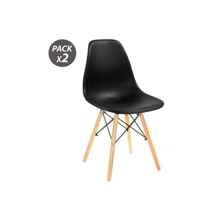 Muvip Pack 2 Sillas Design D100 - Color Negro