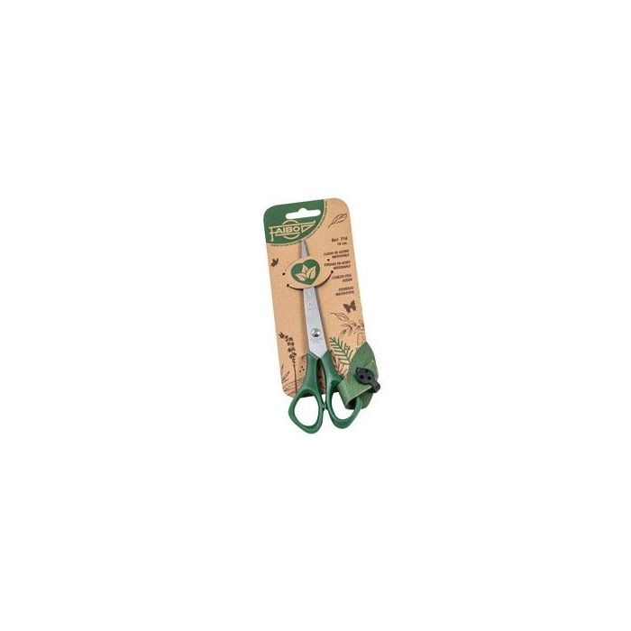 Faibo Tijeras de Oficina 16cm - Acero Inoxidable - Punta Roma - Color Verde Oscuro
