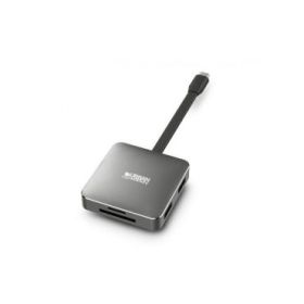 Urban Factory Hubee Light Mini HUB - USB-C Macho - USB-A/HDMI/SD/MSD Hembra - 100W PD - Color Gris Metal