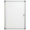 Bi-Office Vitrina para Anuncios o Carteles - Puerta Abatible con Cerradura - Tamaño 35.7 x 49cm - Superficie de Acero Lacado Magnetico - Color Aluminio