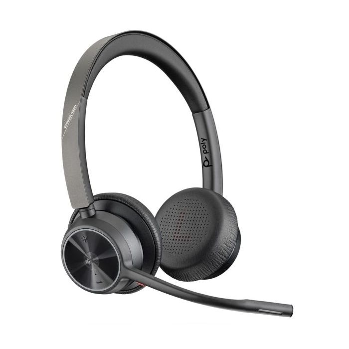 Plantronics/Poly Voyager 4320 UC M Auriculares con Microfono Bluetooth - Almohadillas Acolchadas - Controles en Auricular- Color Negro