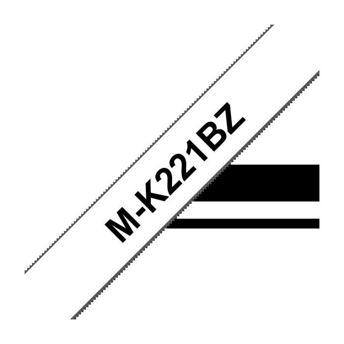 Brother MK221BZ Cinta No Laminada Generica de Etiquetas - Texto negro sobre fondo blanco - Ancho 9mm x 8 metros
