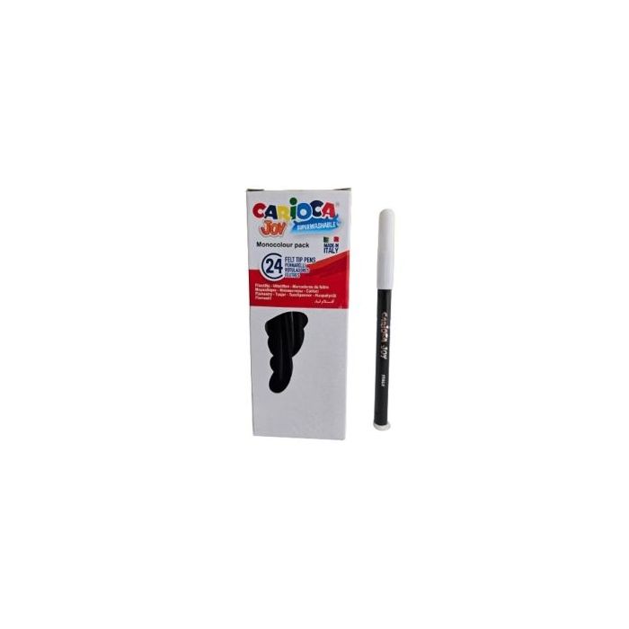 Carioca Joy Rotulador Monocolor - Cuerpo Redondo - Tinta Superlavable - Punta Fina 2.8mm Bloqueada - Tapa Ventilada - Color Negro