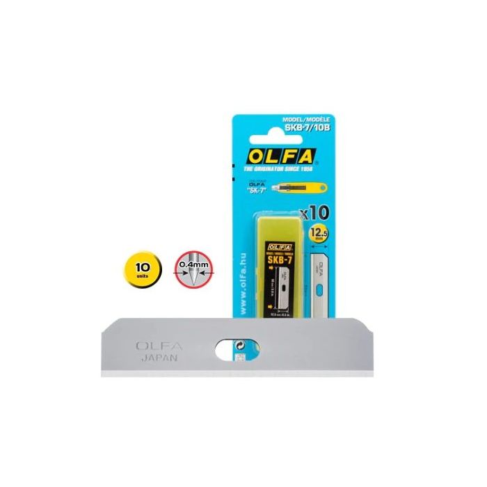 Olfa Pack de 10 Cuchillas de Respuesto para Cutters Olfa SK-7 - Acero Inoxidable