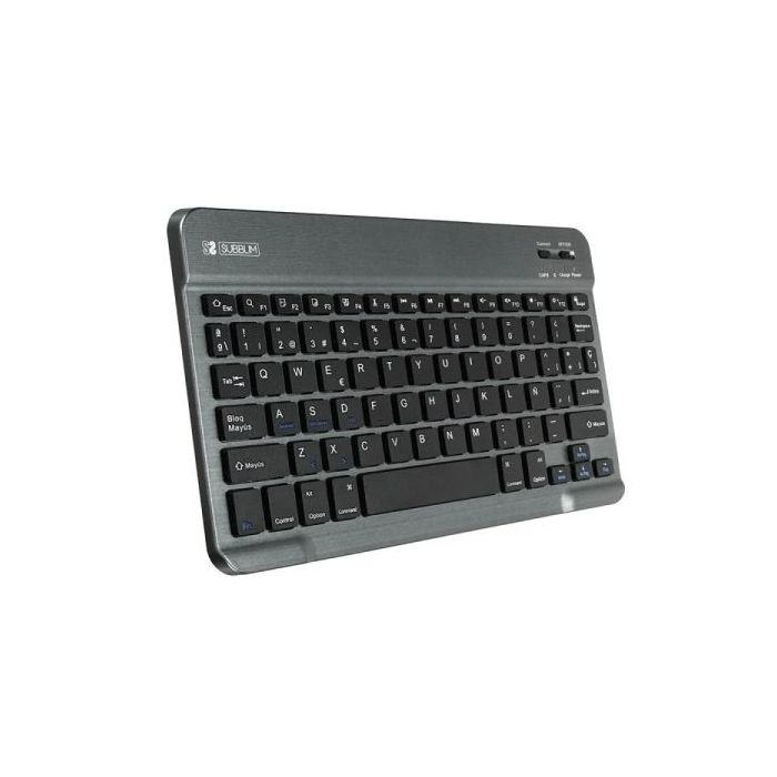 Subblim Teclado ultrafino SMART BT - Diseño compacto y elegante - Teclas de alta precisión - Batería Li-ion recargable - Ahorro de energía - Conexión Bluetooth 30 - Color Gris