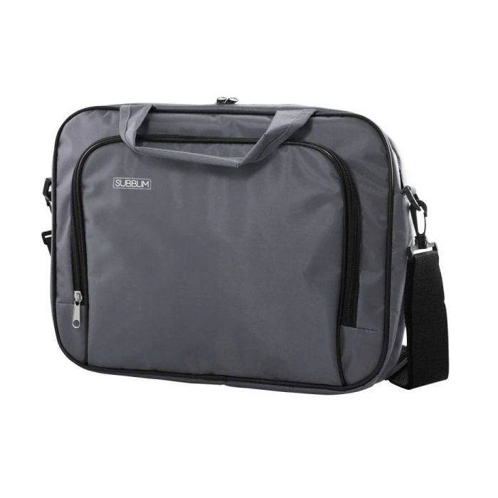 Subblim Estuche Oxford para portátil - Medida: 410 mm - Resistente y acolchado - Gran capacidad de almacenamiento - Transporte seguro - Color Gris