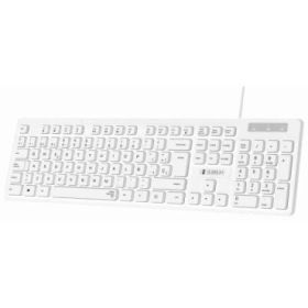 Subblim Teclado Business Slim Silencioso - 430 x 132 x 23 mm - Teclas Planas - Resistente a salpicaduras - Diseño delgado y completo - Conector USB Plug&Play - Color Blanco