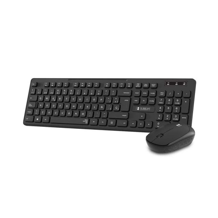 Subblim Combo Business Slim Silencioso Inalambrico 2.4G - Teclado y Raton Ergonomicos - Conexion Plug & Play - Resistente a Derrames - Pulsaciones Silenciosas - Color Negro