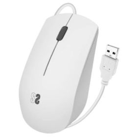 Subblim Ratón óptico Business - Todoterreno - Silent Click - Ergonómico - Libertad con cable - Sencillez y minimalismo - Color Blanco