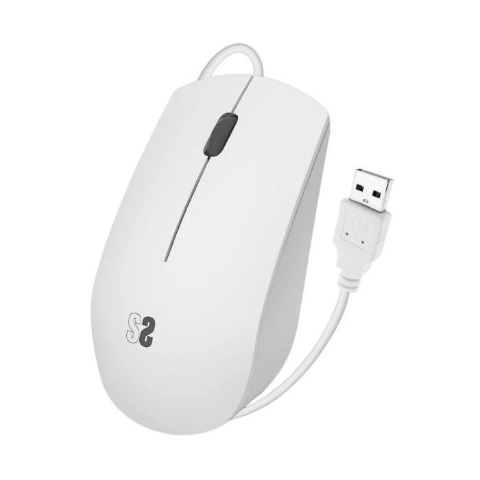 Subblim Ratón óptico Business - Todoterreno - Silent Click - Ergonómico - Libertad con cable - Sencillez y minimalismo - Color Blanco