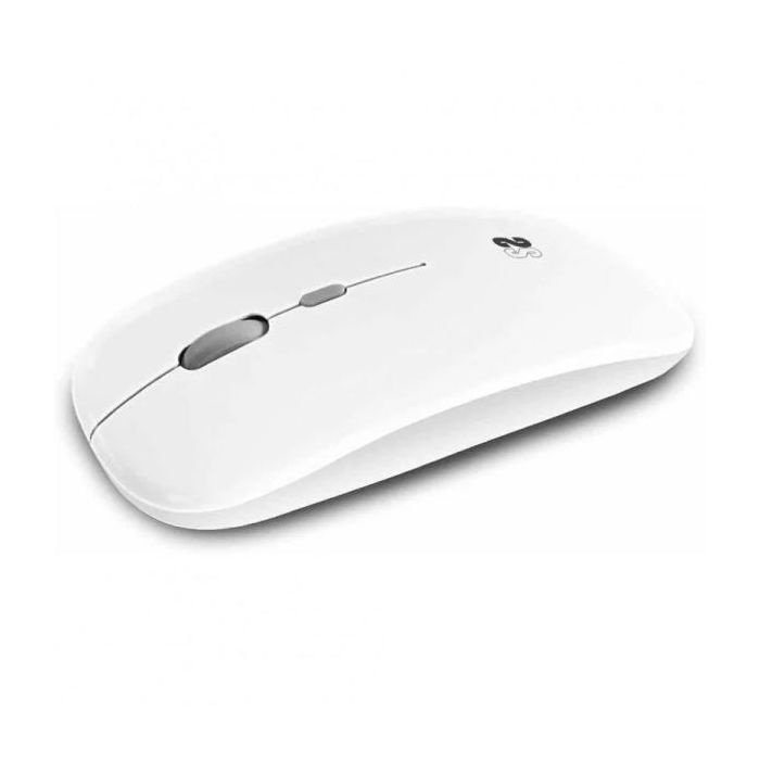 Subblim Ratón Dual Flat - Conexión Dual - Silent Click - Batería Recargable - Rueda de Silicona - Precisión 1600 DPI - Color Blanco