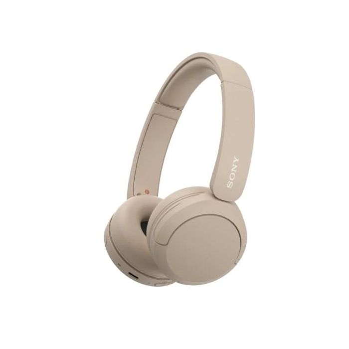 Sony WH-CH520 Auriculares Bluetooth 5.2 con Microfono Integrado - Diadema Ajustable - Conectividad Multipunto - Auriculares Giratorios - Autonomia hasta 50h - Color Beige