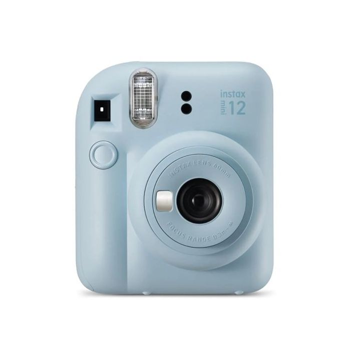 Fujifilm Instax Mini 12 Pastel Blue Camara Instantanea - Tamaño de Imagen 62x46mm - Flash Auto - Exposicion Automatica - Mini Espejo para Selfies - Modo Primer Plano