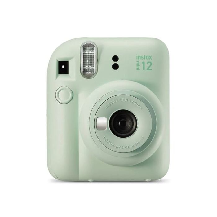 Fujifilm Instax Mini 12 Mint Green Camara Instantanea - Tamaño de Imagen 62x46mm - Flash Auto - Exposicion Automatica - Mini Espejo para Selfies - Modo Primer Plano